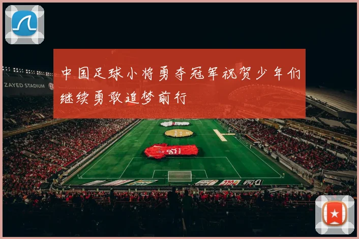 中国足球小将勇夺冠军祝贺少年们继续勇敢追梦前行